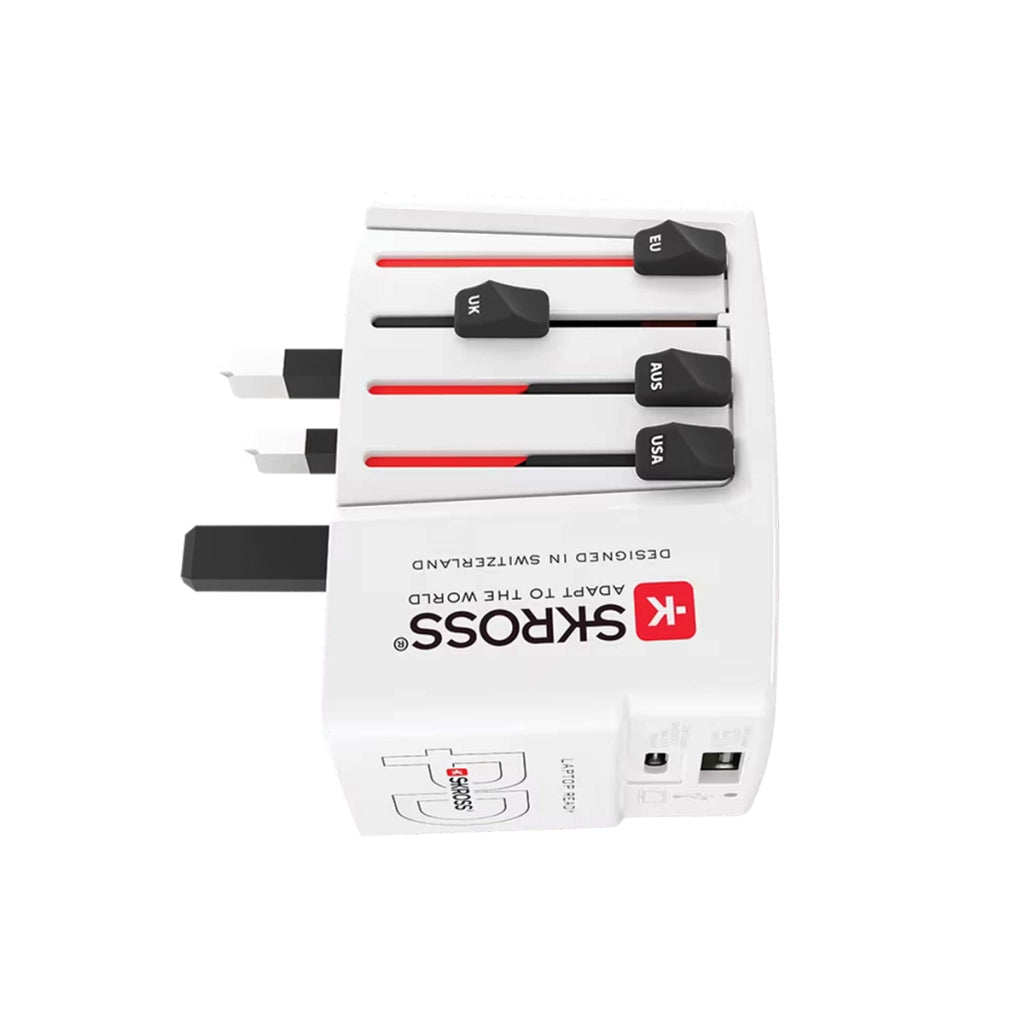Adattatore da Viaggio Universale 3A USB-A / USB-C Power Delivery 45W Bianco Skross