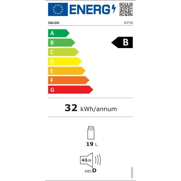 Frigorifero elettrico - IGLOO - 240 V - Blu - 18 L