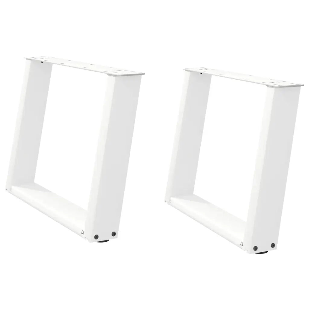 Gambe per Tavolino da CaffÃ¨ a Forma di U 2 pz Bianche 60x(42-43) cm Acciaio