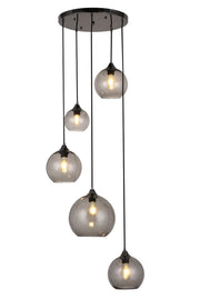 Lampadario Rabalux Tanesha 5 luci vetro fumé nero