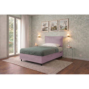 Letto imbottito Piazza e mezzo 120x190 cm Soft - Contenitore,Glicine,Microfibra