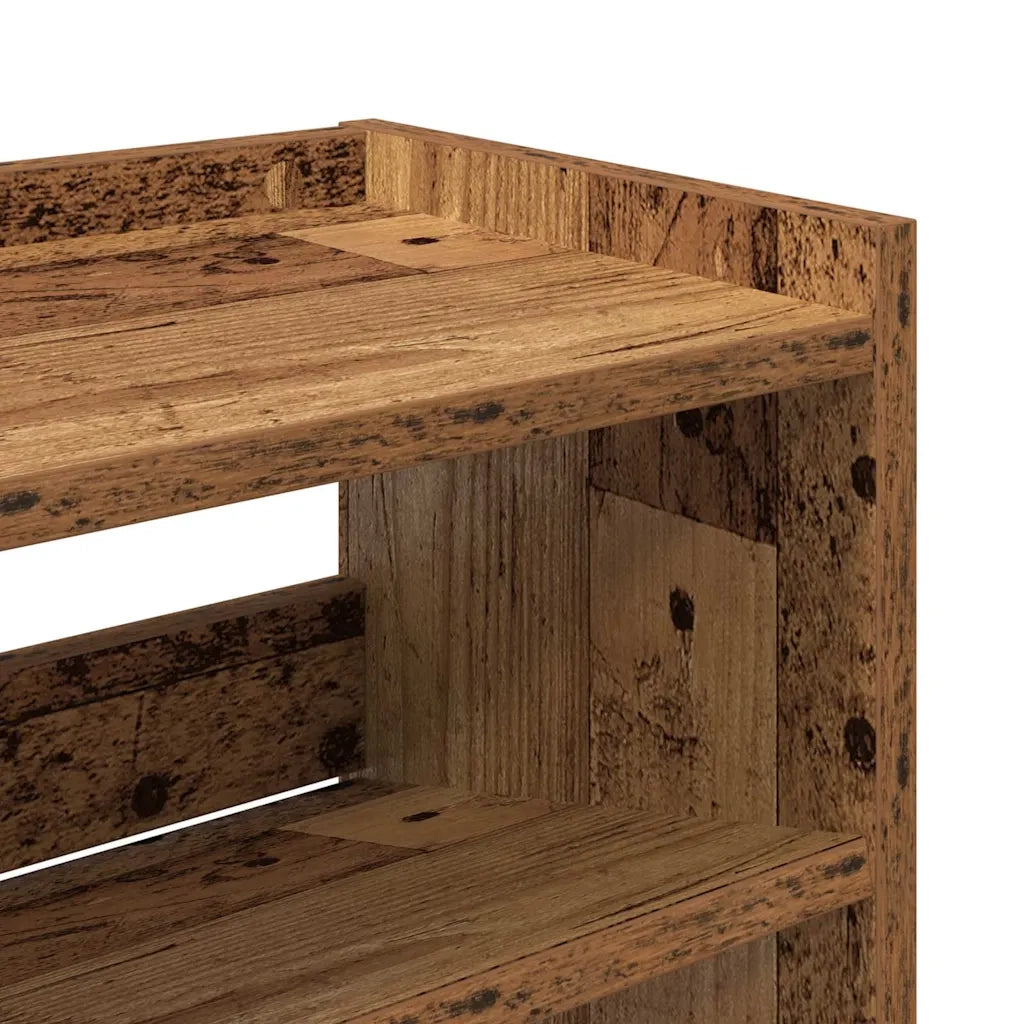 Scarpiera Legno Antico 80x25x100 cm in Legno Multistrato 859903