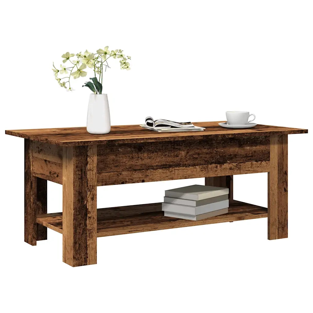 Tavolino da Salotto Legno Antico 102x55x42 cm Legno Multistrato 856796