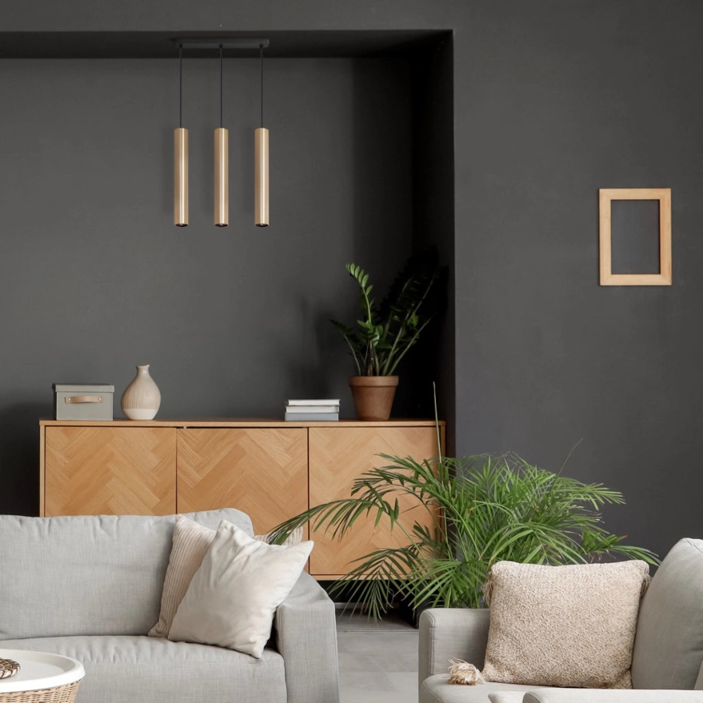 Lampada sospesa Lungomare 38cm oro/nero 3xGU10 Polux