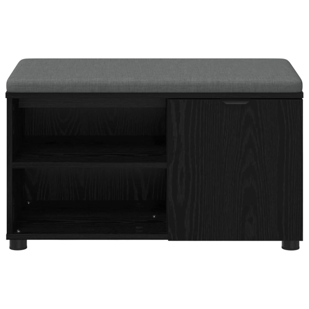 Panca per ingresso con cuscino-Sgabello-Panca da Corridoio Rovere Nero 80 x 38 x 46 cm 859030