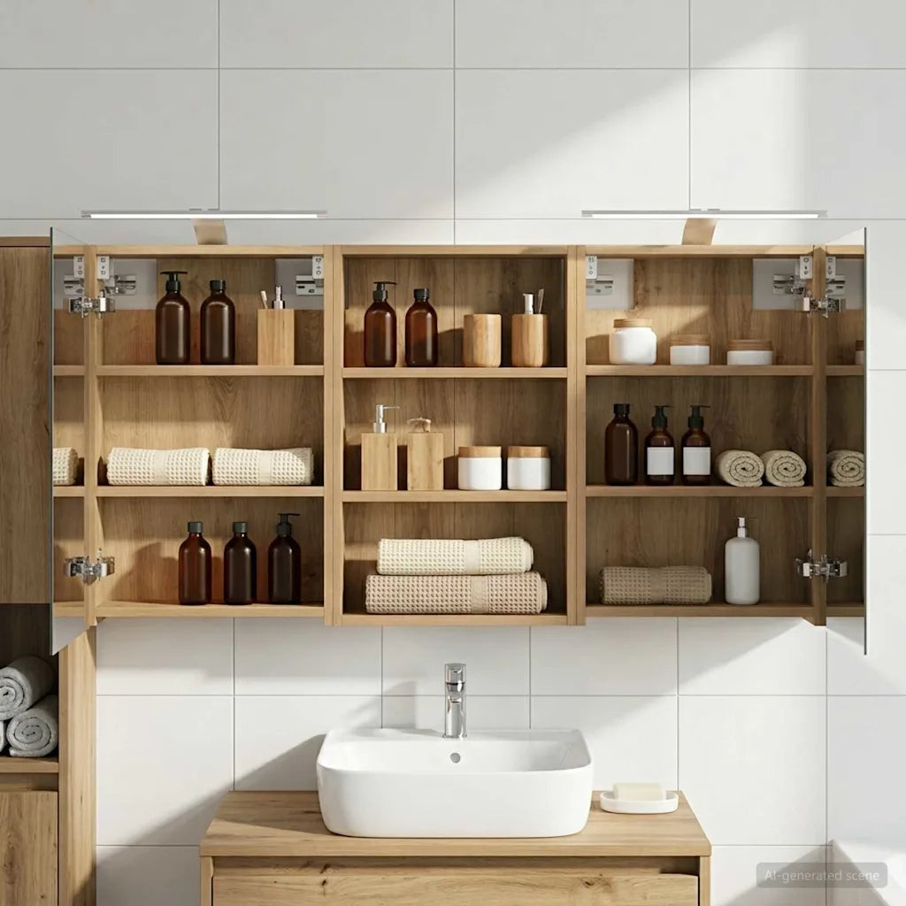 Set di Armadi da Bagno con porta 3 pcs 120 x 10,5 x 60,5 cm 3403743