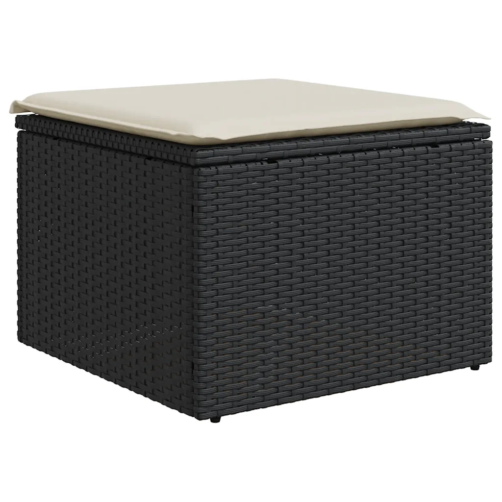 Set Divani da Giardino con Cuscini 7pz Nero Polyrattan 3326347