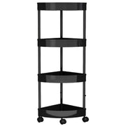 Trade Shop - Carrello Mensole Angolari 4 Livelli Con Ruote Portaoggetti Supporti Soggiorno Bagno Cucina -