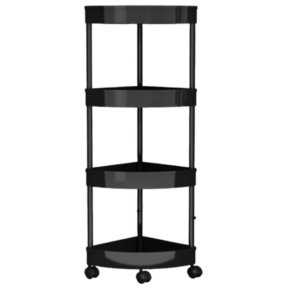 Trade Shop - Carrello Mensole Angolari 4 Livelli Con Ruote Portaoggetti Supporti Soggiorno Bagno Cucina -
