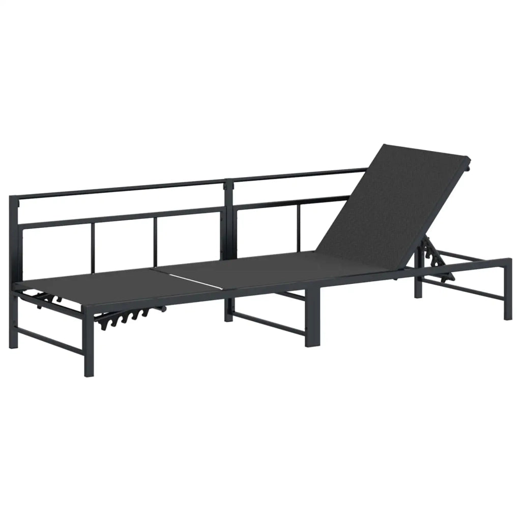 Lettino da sole Nero 200 x 62 x 59,5 cm Textilene 42025091