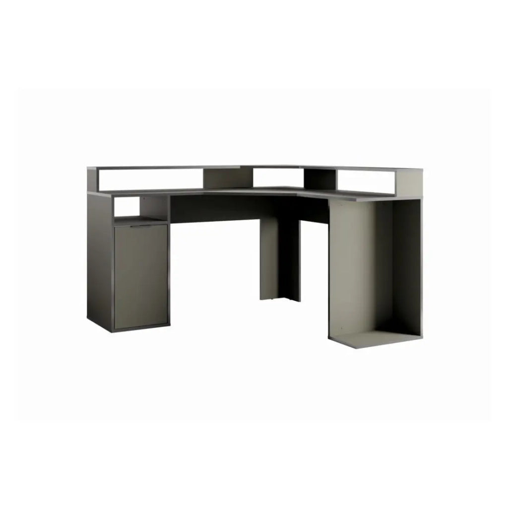 Scrivania ad Angolo 1 Porta GRAPHIX - 139 cm - Grigio Grafite - Collezione GRAPHIX