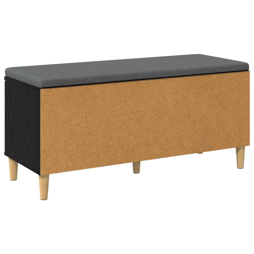 Panca per ingresso con cuscino-Sgabello-Panca da Corridoio Rovere Nero 60 x 38 x 46 cm 963257