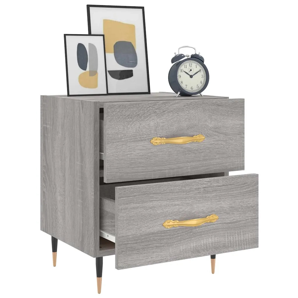 Comodino Grigio Sonoma 40x35x47,5 cm in Legno Multistrato 827272