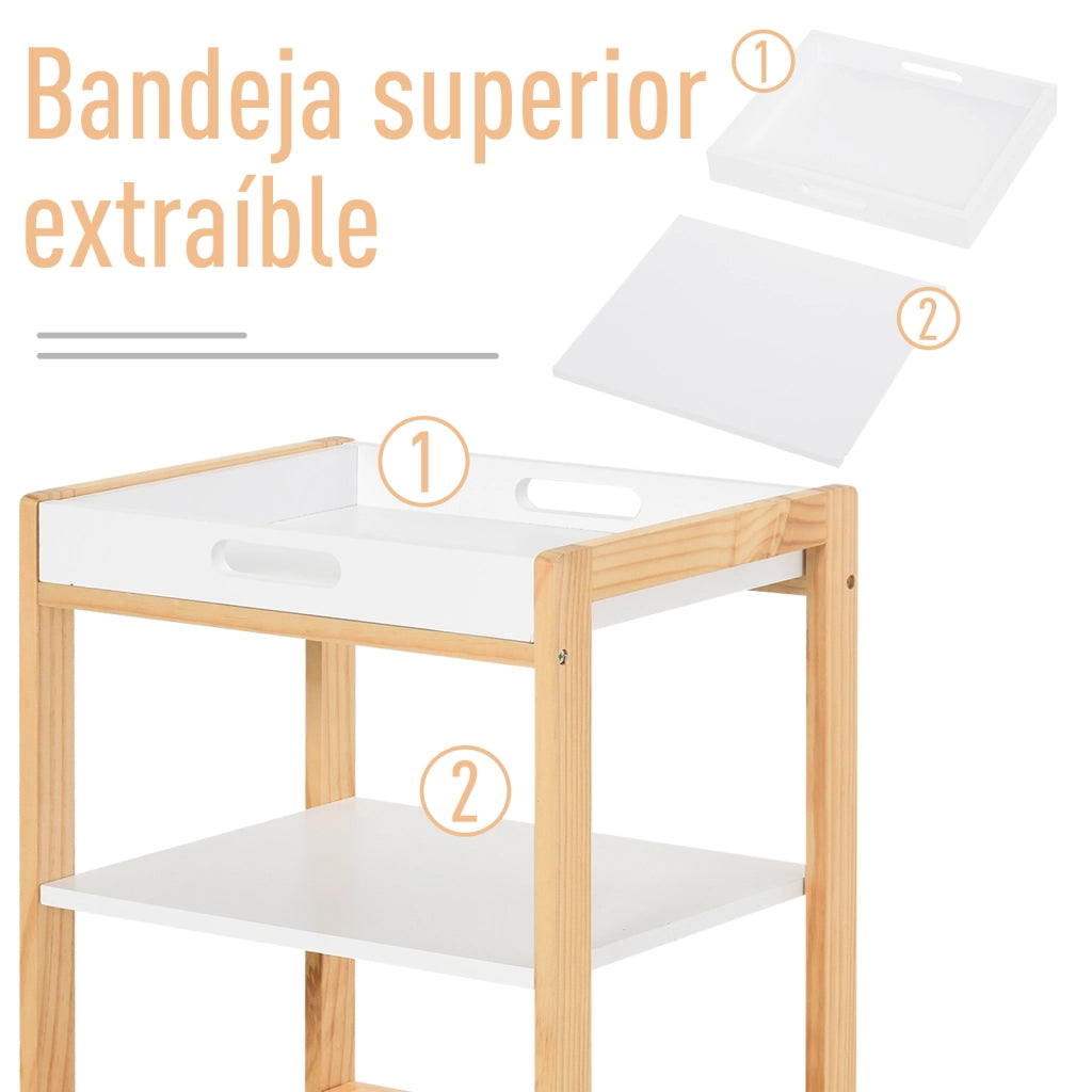 Carrello Multiusos per Cucina ¨C zephmum ¨C Bianco 40x30x76 cm