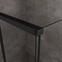 Box Doccia Ad Angolo Con Parete Fissa Laterale e Porta Frontale Con Chiusura Soft Close Ammortizzata H 200 8 MM Telaio Nero Opaco Cm 120 (118-120) x 130 (127-130)