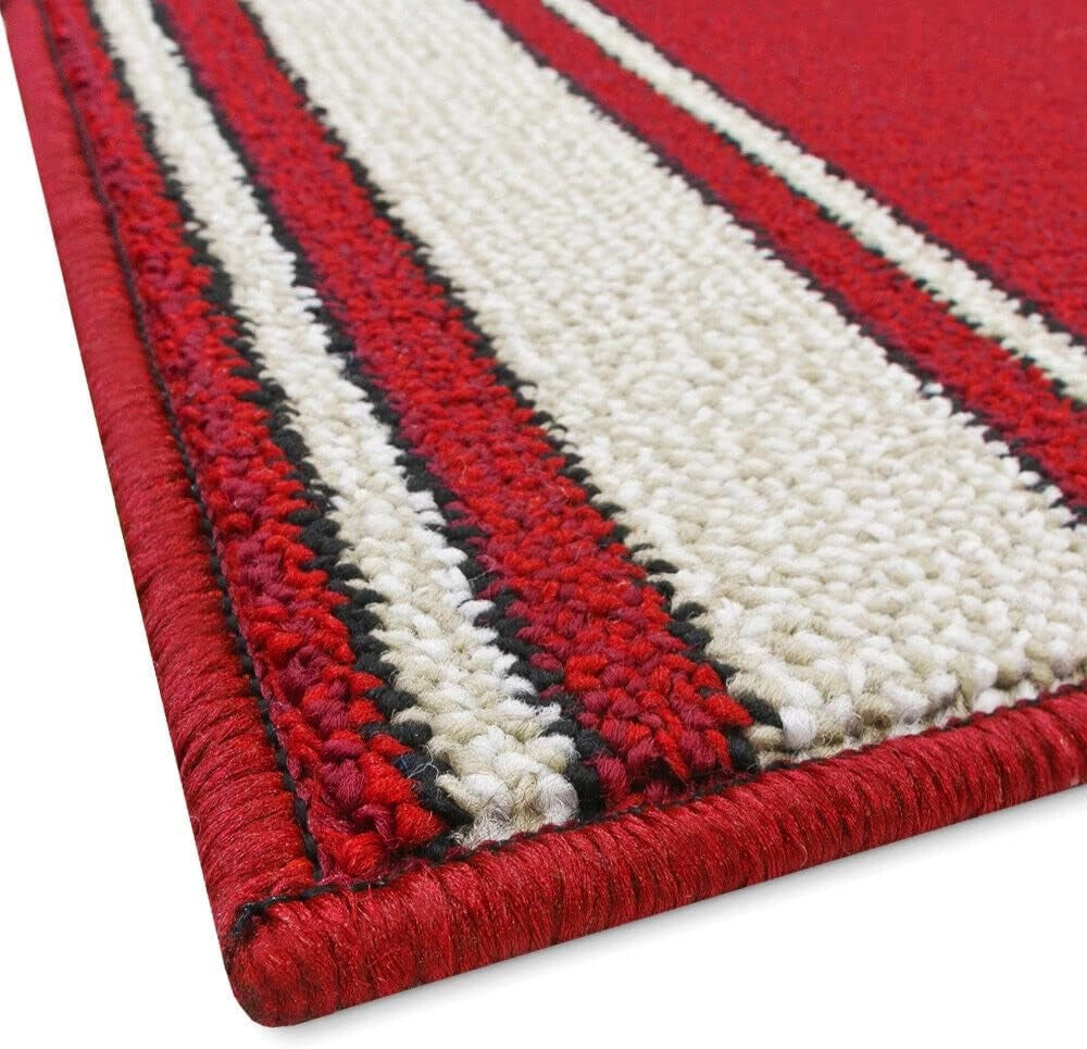 Tappeto Scala Passatoia Ingresso Corsia Scale Antiscivolo Stile Classico Bordeaux 67x1000 cm