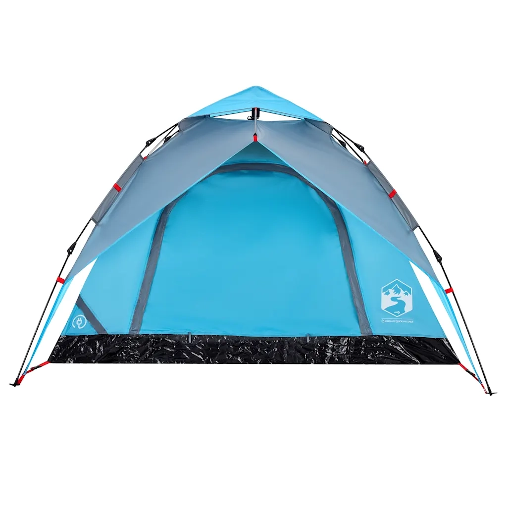 Tenda a Cupola da Campeggio 4 Persone-Tenda per Escursionismo Blu a Rilascio Rapido 886075