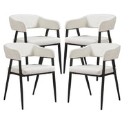 Set Kohlmand di 4 Sedie Imbottite da Sala Pranzo con Rivestimento in Tessuto - Beige [en.casa]