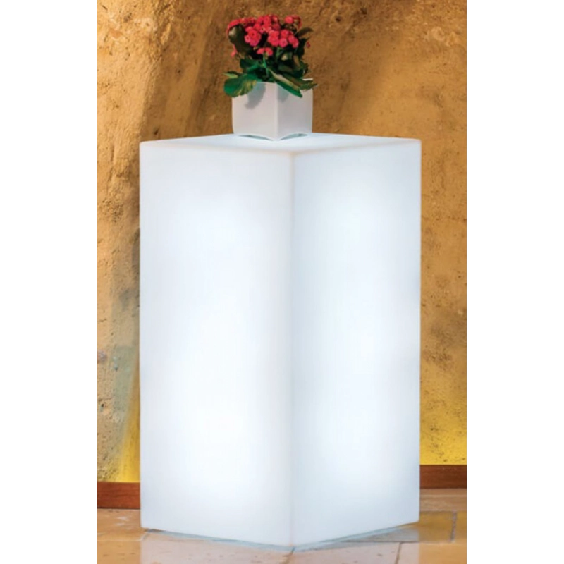 CUBO 40 X 40 X 80 LUMINOSO INDUS CON LED MULTICOLOR E BATTERIA SOLARE