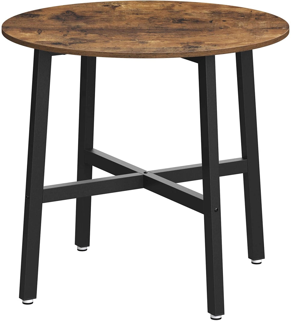 Valora TAVOLO ROTONDO Tavolo rotondo in acciaio marrone rustico 80x75 cm