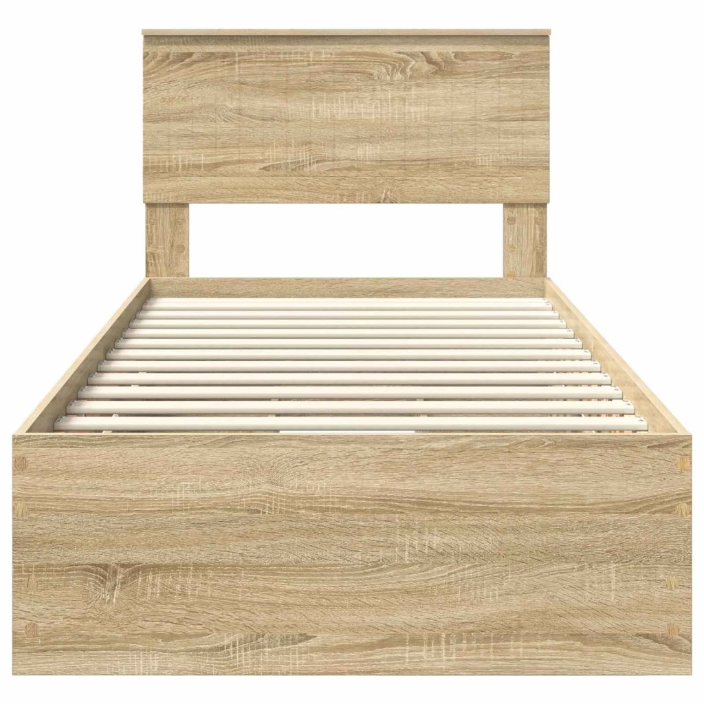 Struttura del letto con cassetto Rovere Sonoma 90 x 200 cm