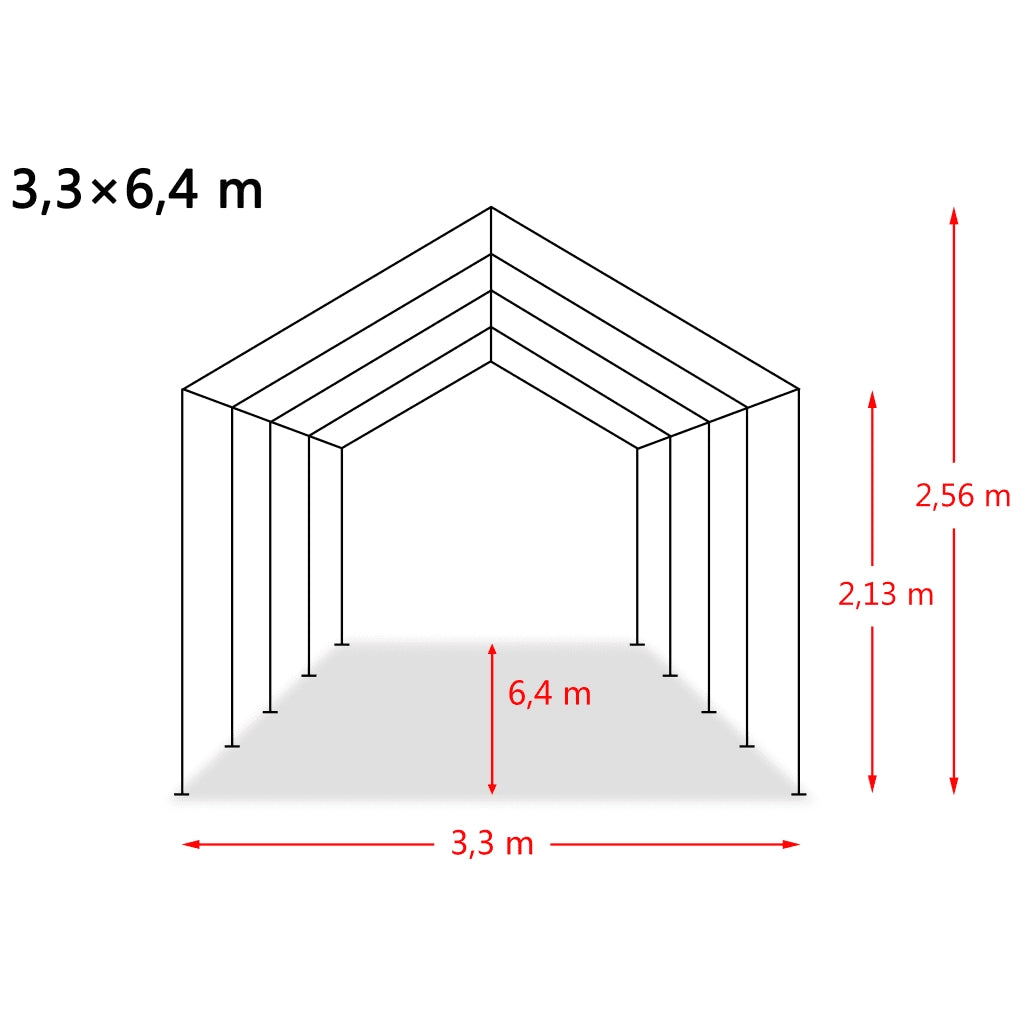 Tendone Bestiame Rimovibile PVC 550 g/m² 3,3x6,4 m Verde Scuro 3055649