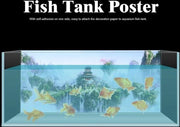 Sticker di sfondo - schema slot PVC - paesaggio - decorazione per acquario - affisso - carta decorativa - 61 * 41cm.