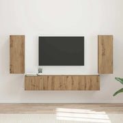 Set di Mobiletto da TV a Parete 4 pcs Rovere artigianale
