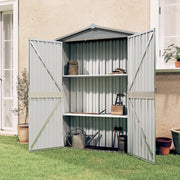 Capanno da Giardino Grigio 116x45x175 cm in Acciaio Zincato 46302