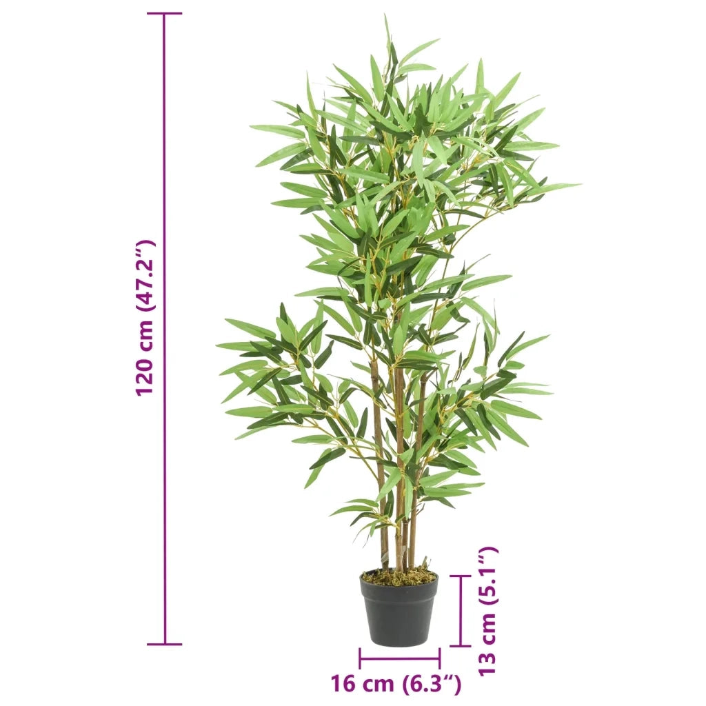 Albero Bambù Artificiale 552 Foglie 120 cm Verde 358968
