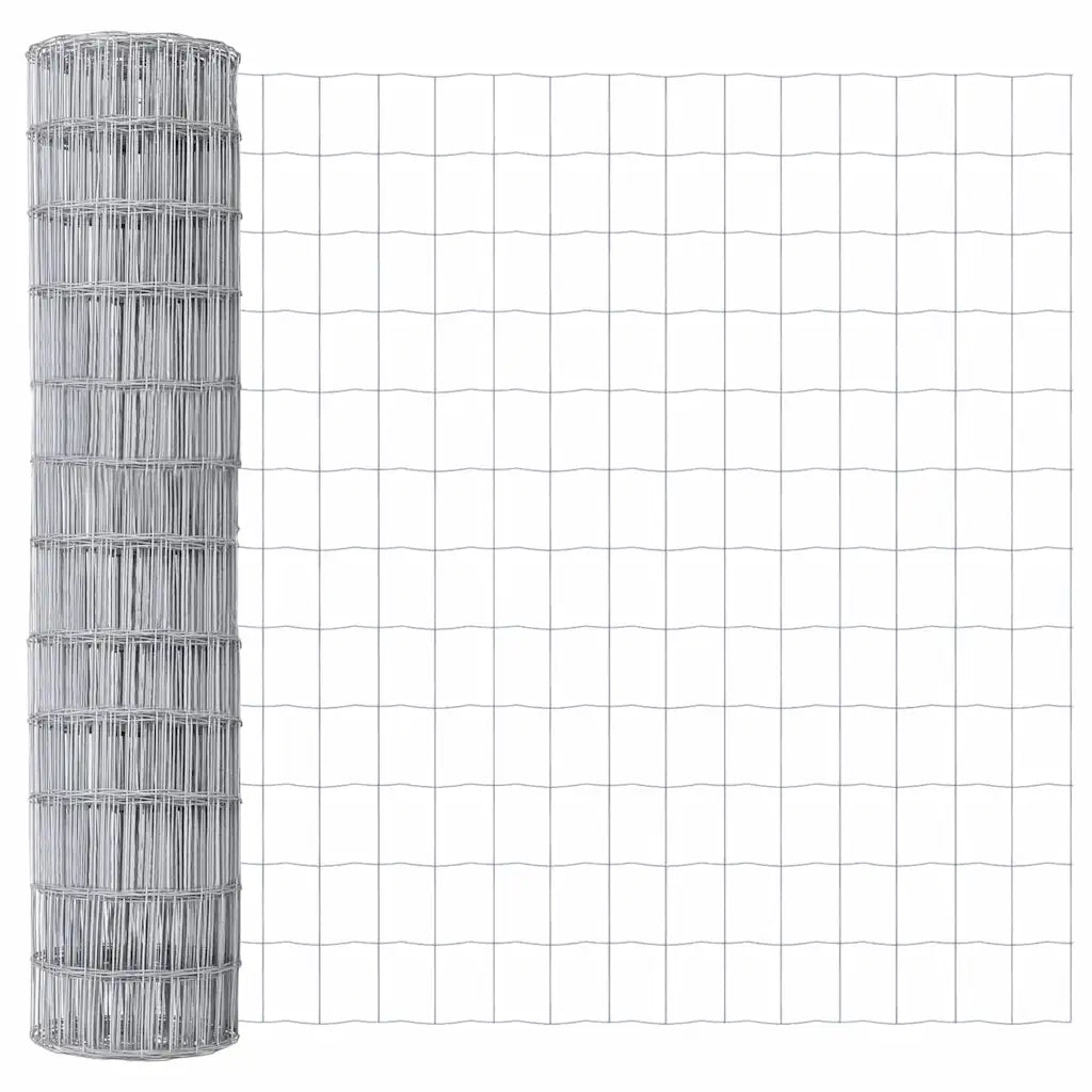 Recinzione con Posto Argento 1,2 x 25 m Acciaio e PVC