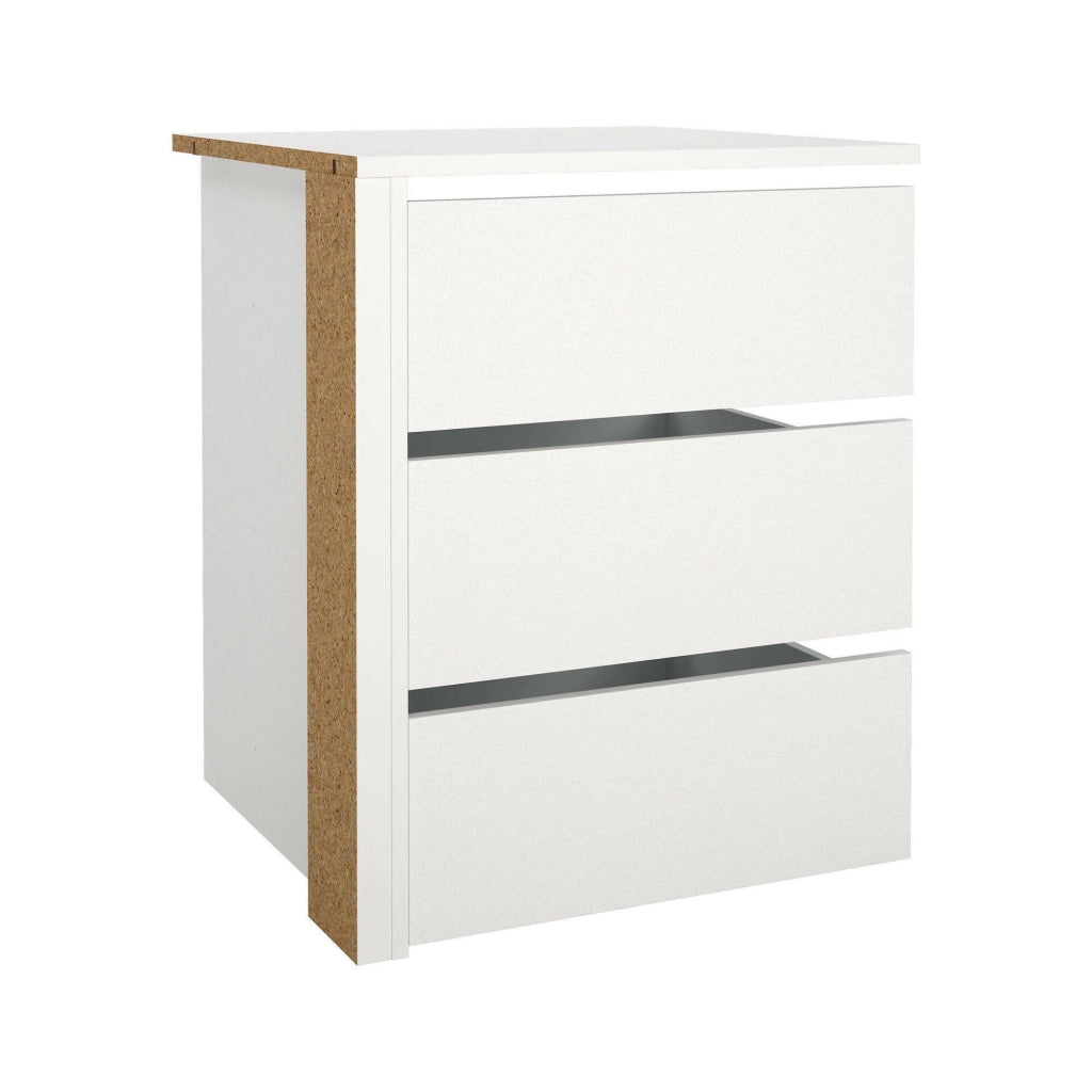 Cassettiera Giacarta, Settimino multiuso, Comò camera da letto, Mobile con cassetti, 57x55 h70 cm, Bianco