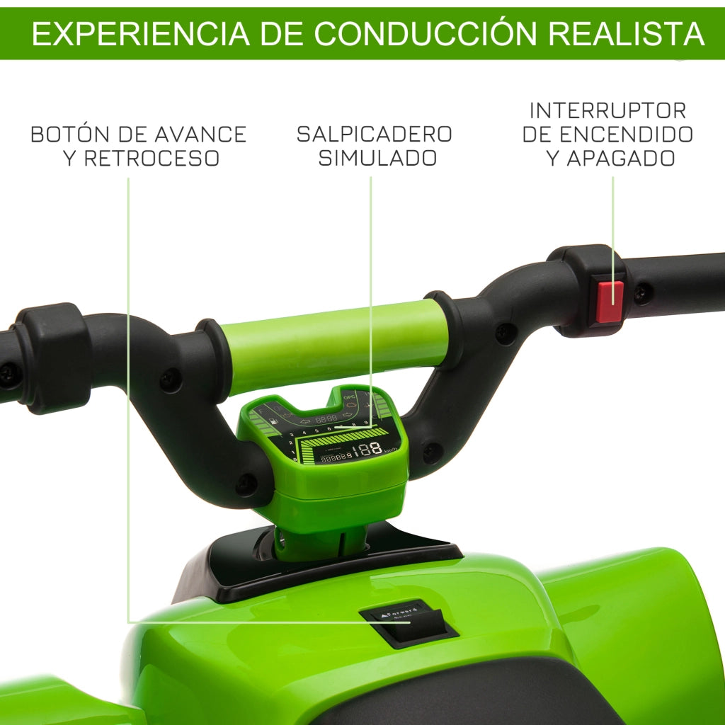 Quad Elettrico per Bambini 18-36 Mesi ¨C Zephmum ¨C Verde 72x40x45,5 cm