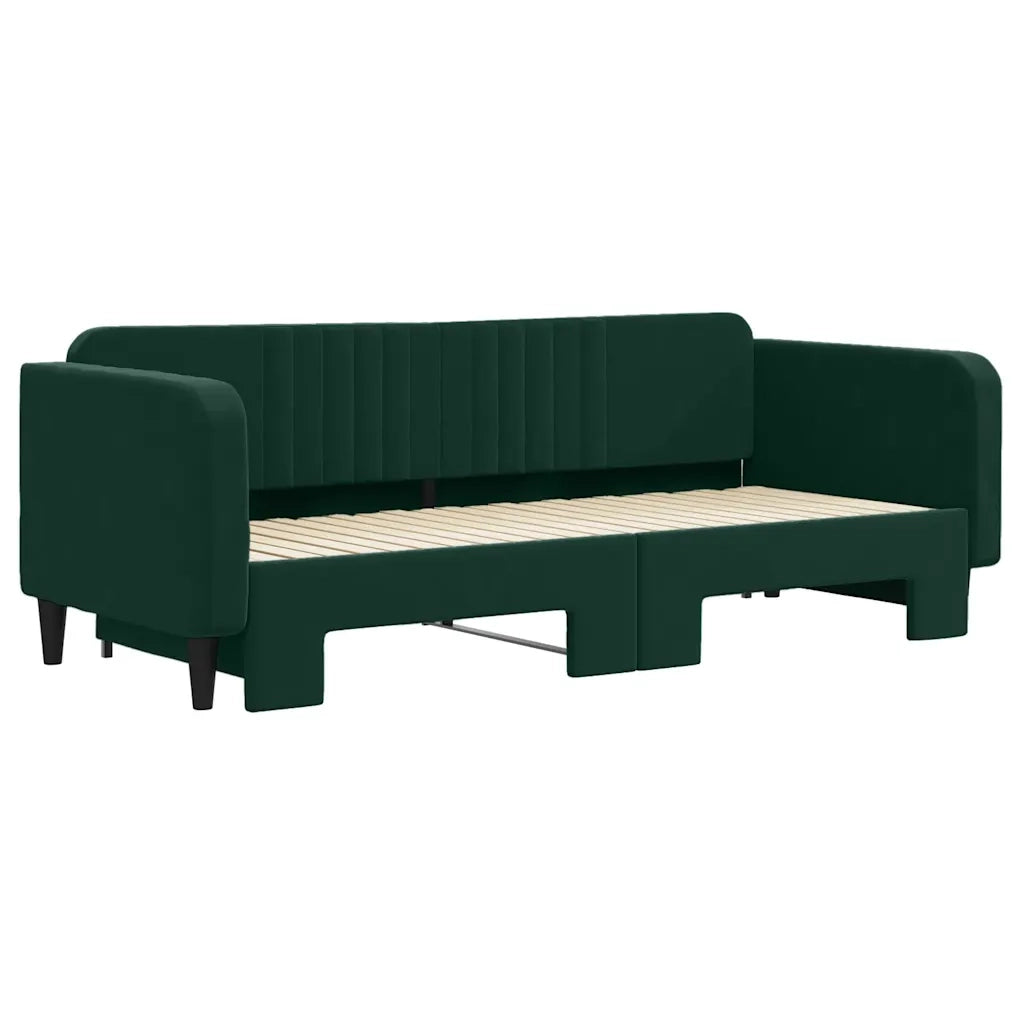 Divano letto | Sof¨¤ letto | Letto singolo Estraibile Verde Scuro 90x200cm Velluto