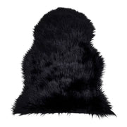 Tappeto Asimmetrico Lambskin, Nero, Poliestere, 85x50x6,5 cm