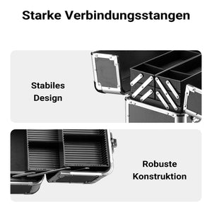 Cassetta attrezzi vuota in alluminio con 2 chiavi, valigetta universale per attrezzi 35,5 x 24 x 22,5 cm, hobby, lavoro, cassetta portautensili con separatori,