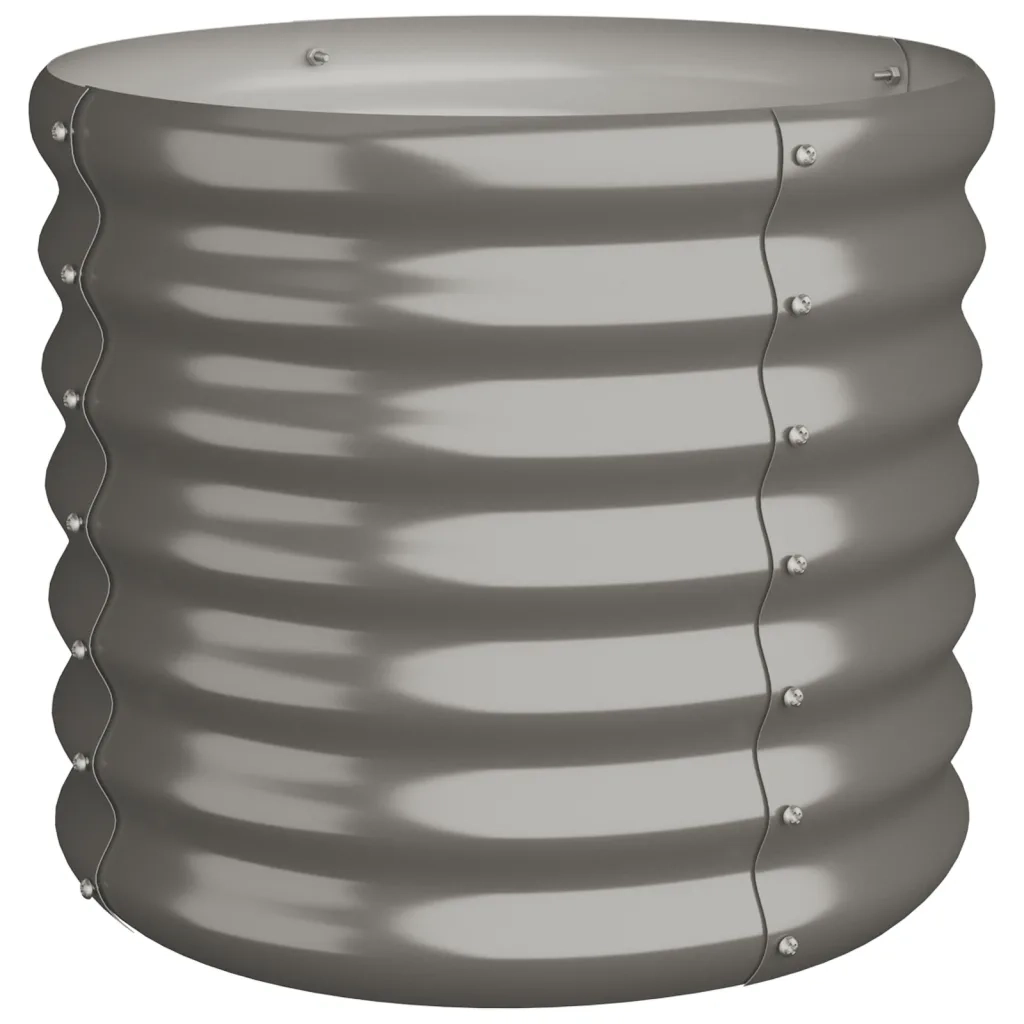 Fioriere | Cassetta per fiori | Vaso da Giardino Acciaio Zincato 40x40x36cm Grigio