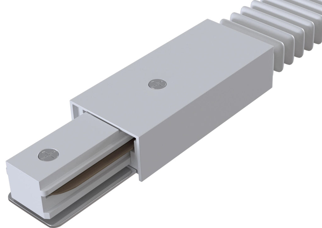Connettore Flessibile di Collegamento per Sistemi Illuminazione a Binario Monofase Bianco