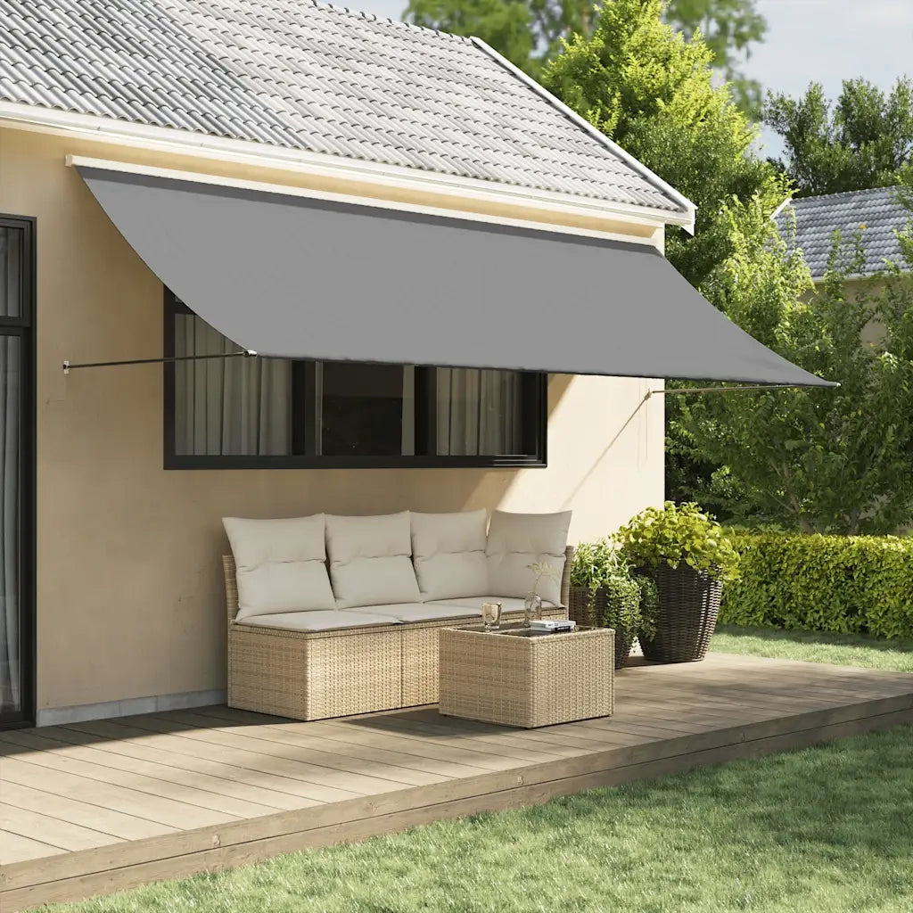 Tenda da Sole Retrattile Antracite 350x150 cm Tessuto e Acciaio 368755