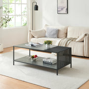 Tavolino Centrale da Salotto Pärghos 120x60x45 cm Nero / Effetto Cemento [en.casa]