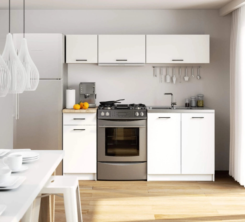 AKORD Set di Mobili da Cucina OLIWIA G1 180 cm Bianco 180 cm 6 ante 1 cassetto 180x46x174 cm