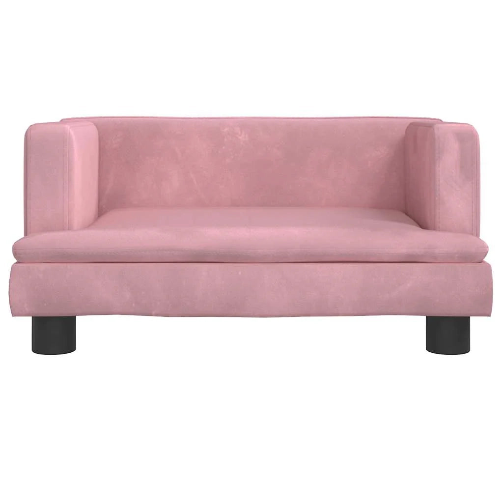 Cuccia per cani a forma di cesto comoda 60 x 40 x 30 cm in velluto rosa 02_0042730