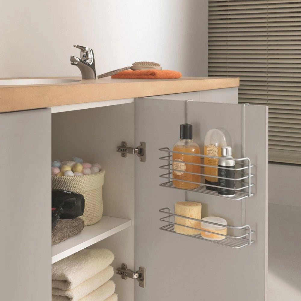 Cestello per Anta Bagno 2 piani Oasis Metaltex Agganciabile senza Fori
