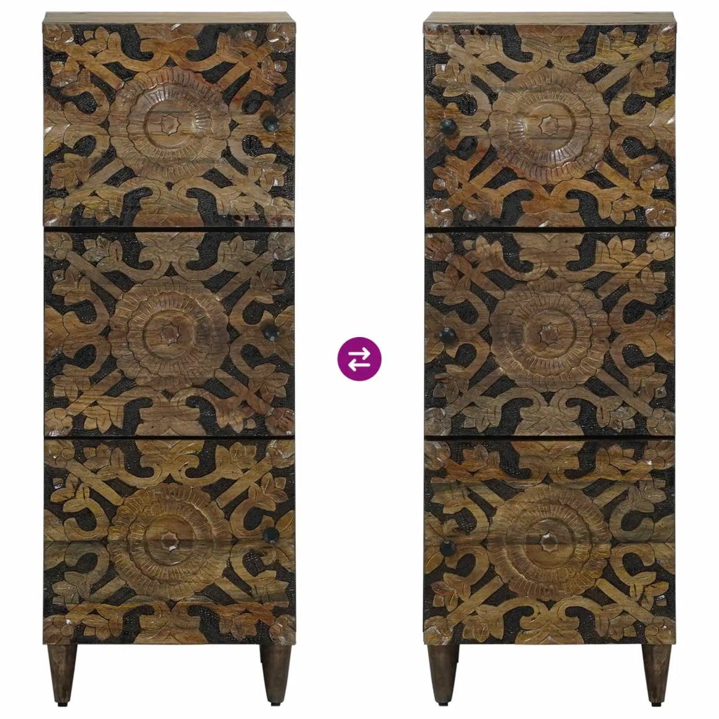Mobile Alto Marrone 40 x 33,5 x 110 cm Legno di mango massello 4018361