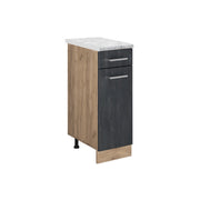 Vicco Armadio da cucina con cassetto Calcestruzzo nero 30 cm PL Marmo