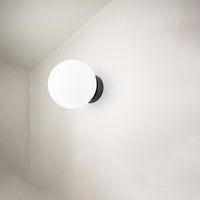 Applique Contemporanea Maga Metallo Nero Vetro 1 Luce E14