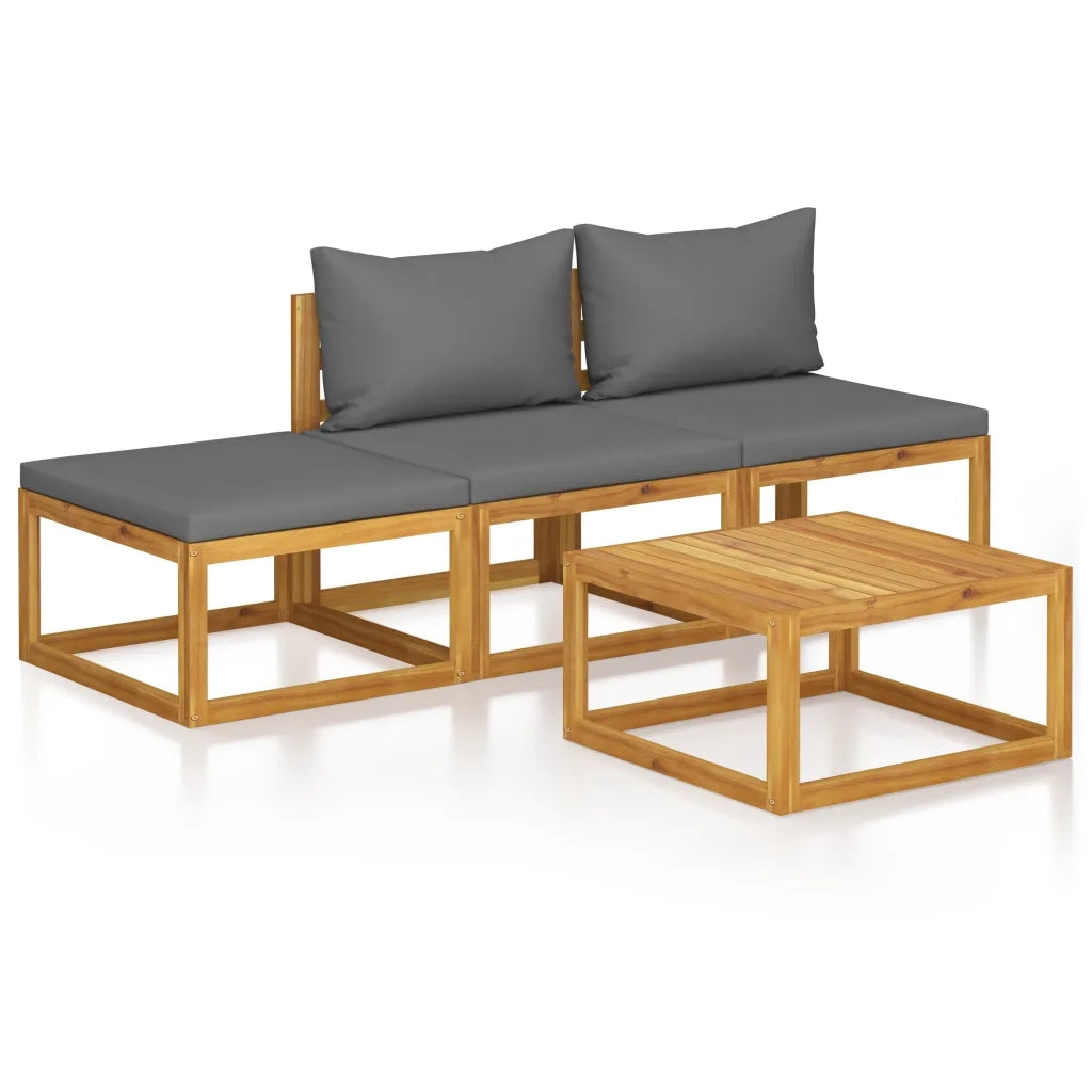 Set Divani da Giardino 4 pz con Cuscini in Massello di Acacia 3057627