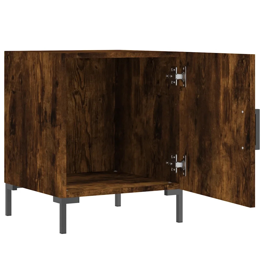 Set di 2 Comodini | Armadio da Notte | Mobiletto da notte Rovere Fumo 40x40x50 cm in Legno Multistrato