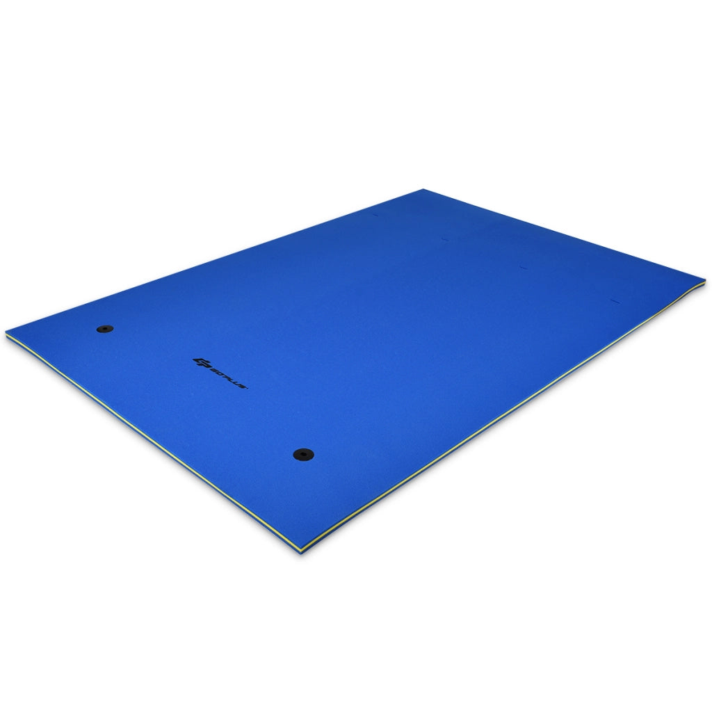 Tappeto galleggiante in schiuma con cuscino per piscina mare, Materassino galleggiante per rilassarsi Blu-Sport acquatici