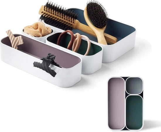Set di archiviazione da 4 pezzi - Design Scandinavo - Organizzatore della stanza da bagno - Metallo - Colorato